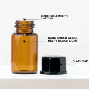 1/2/3 mL Mini Glass Essential Oil Sample Vials